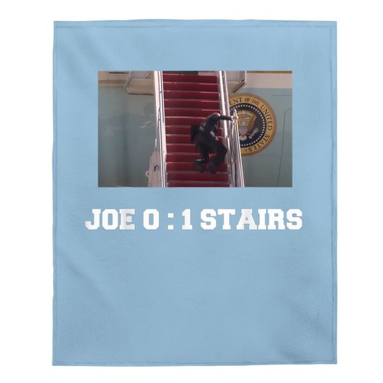 Joe Biden Falling Down Stairs Joe Vs Stairs Funny Political Baby Blanket