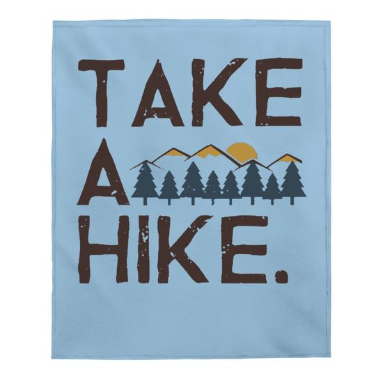 Take A Hike Printed Short Sleeves Baby Blanket Casual Camping Hiking Graphic Baby Blanket Tops