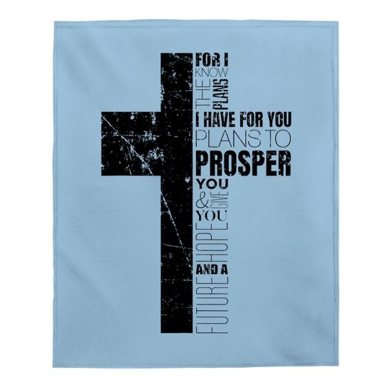 Jeremiah 29:11 Christian Bible Verse Gifts Cross Religious Baby Blanket