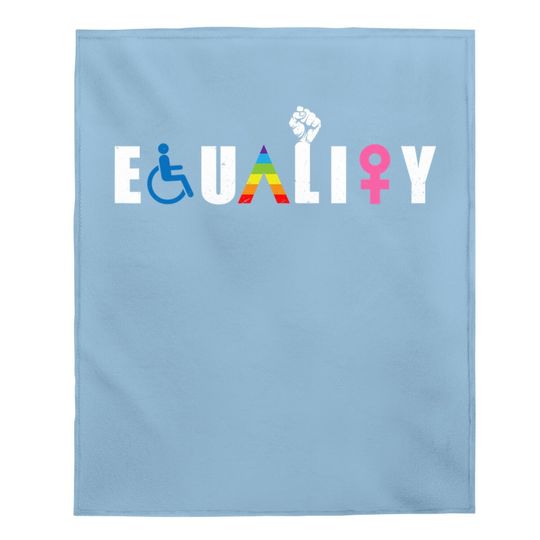 Equality Lgbt-q Gay Pride Flag Proud Ally Rainbow Fist Baby Blanket