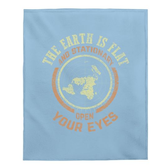 Flat Earth And Stationary Vintage Conspiracy Baby Blanket