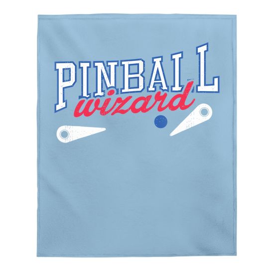 Retro Pinball Wizard Print Baby Blanket Arcade Game Lover Baby Blanket