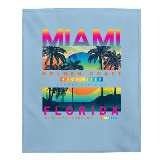 Miami Baby Blanket Colorful Sunrise