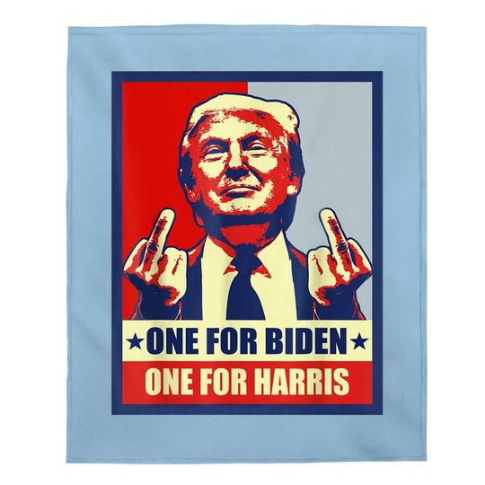 Trump Middle Finger Biden Harris Republican American Flag Baby Blanket