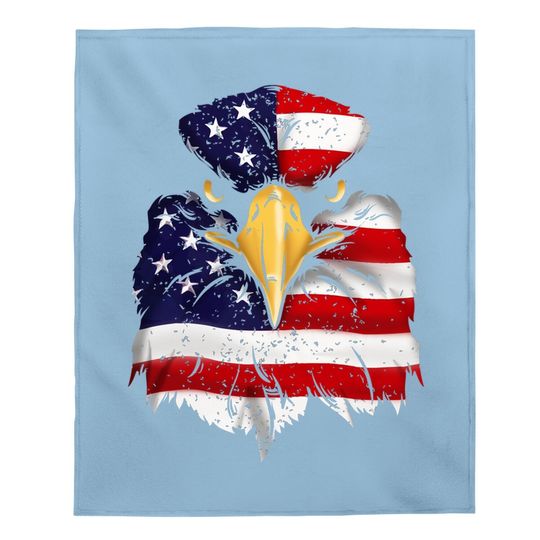 Bald Eagle 4th Of July American Flag Patriotic Freedom Usa Baby Blanket