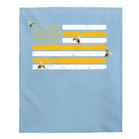 Beekeeper Patriotic American Flag Honeycomb Baby Blanket
