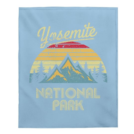 Vintage Retro Yosemite National Park Mountain Baby Blanket