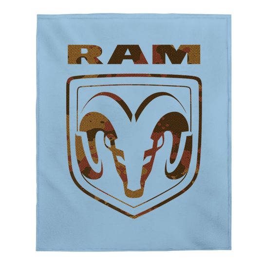 Ram Trucks Brown Camo Logo Baby Blanket