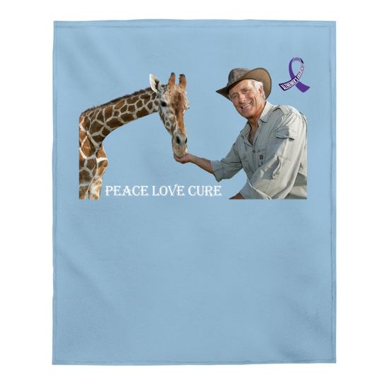 Jack Hanna With Cute Giraffe Baby Blanket