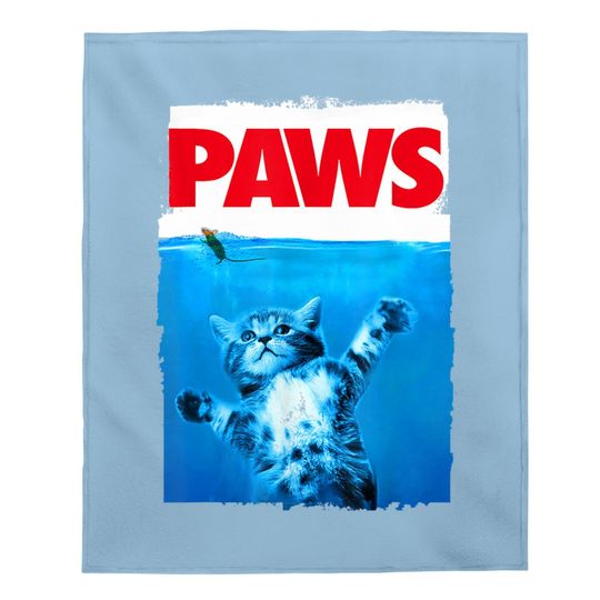 Paws Cat And Mouse Top, Cute Cat Lover Parody Top Baby Blanket