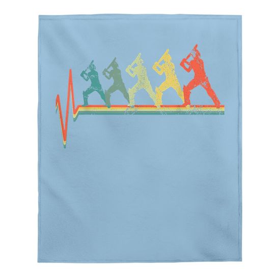 Cricket Player Cricketer Heartbeat Baby Blanket