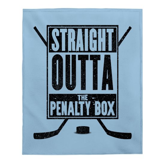 Straight Outta The Penalty Box Baby Blanket Funny Ice Hockey Baby Blanket