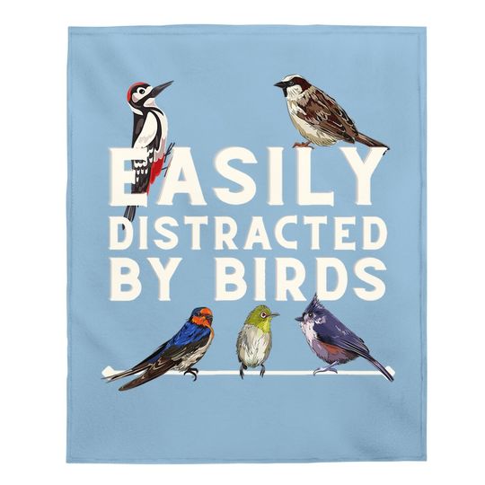 Easily Distracted By Birds Baby Blanket