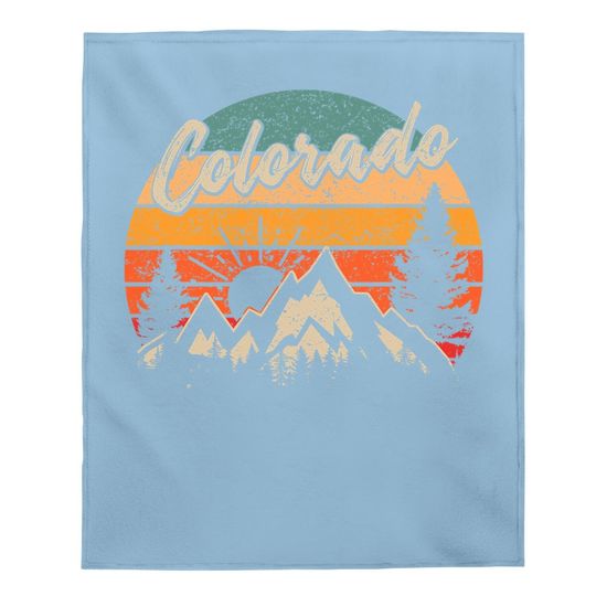 Colorado Vintage Retro Mountains Mountaineer Usa Baby Blanket