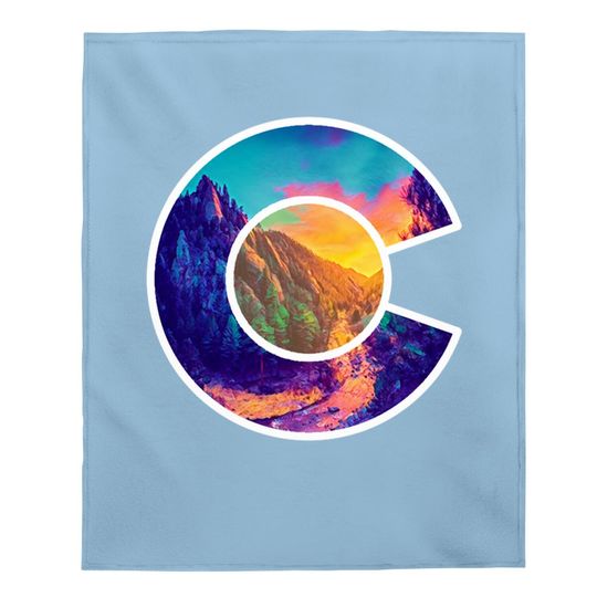 Colorado Mountain Colorado C Graphic - Mountainsunset Design Baby Blanket