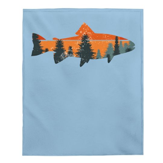 Trout Fly Fishing Nature Outdoor Fisherman Gift Baby Blanket