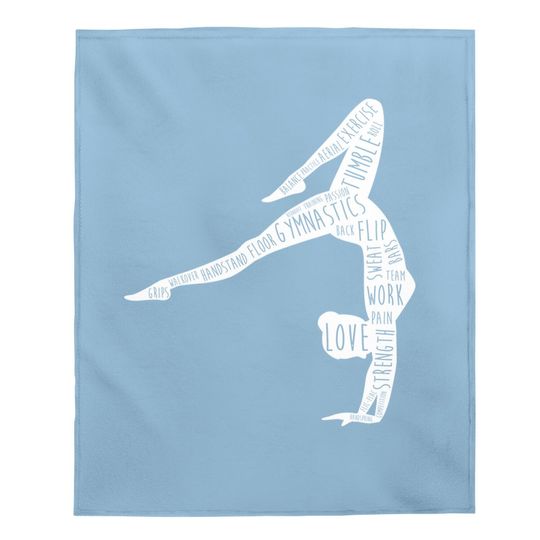 Gymnastics Practice Top Gymnast Words Gift For Gymnast Baby Blanket