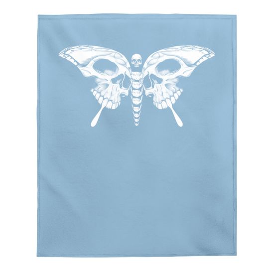 Skull Butterfly Cool Gothic Skeleton Calavera Artistic Head Baby Blanket