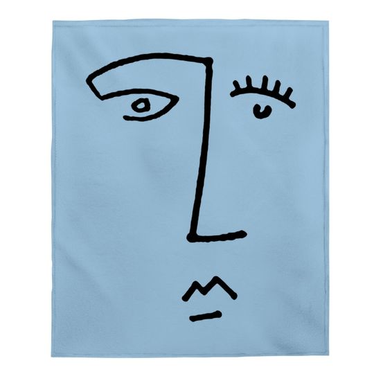 Artistic Line Drawing Abstract Face Baby Blanket