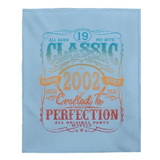Vintage 2002 Limited Edition Gift 19th Birthday Baby Blanket