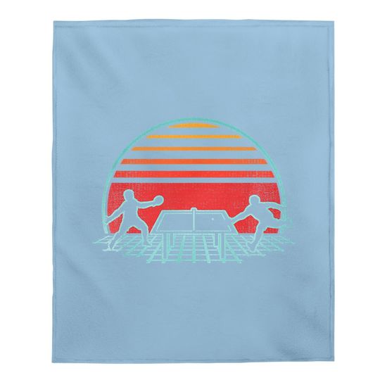 Ping Pong Retro Vintage 80s Style Table Tennis Baby Blanket