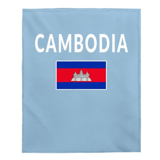 Cambodia Flag Baby Blanket