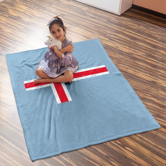 Iceland Flag Baby Blanket