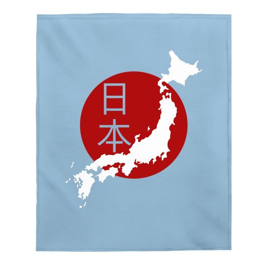 Japan Map Baby Blanket