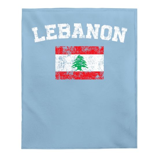 Vintage Flag Lebanon Baby Blanket