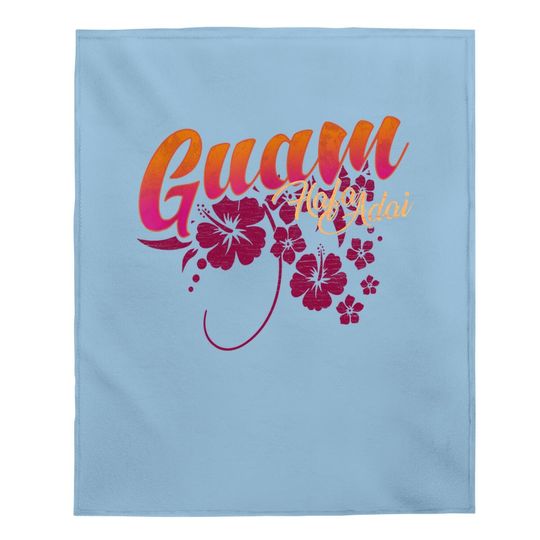 Guam Flower Chamorro | Guamanian Islander Hafa Adai Hibiscus Baby Blanket