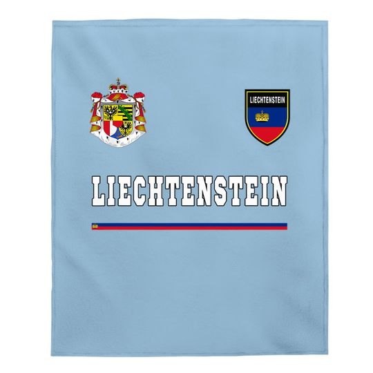 Liechtenstein Flag Football Baby Blanket