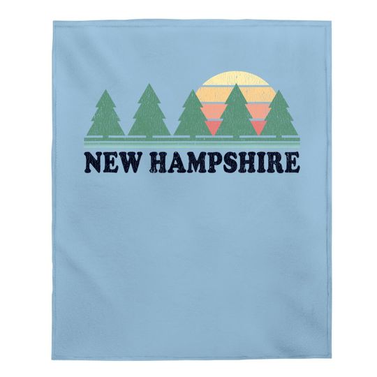 New Hampshire Nh Vintage Retro 70s Graphic Baby Blanket