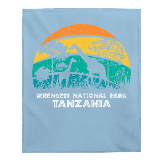 Vintage Retro Serengeti National Park, Tanzania Africa Safar Baby Blanket