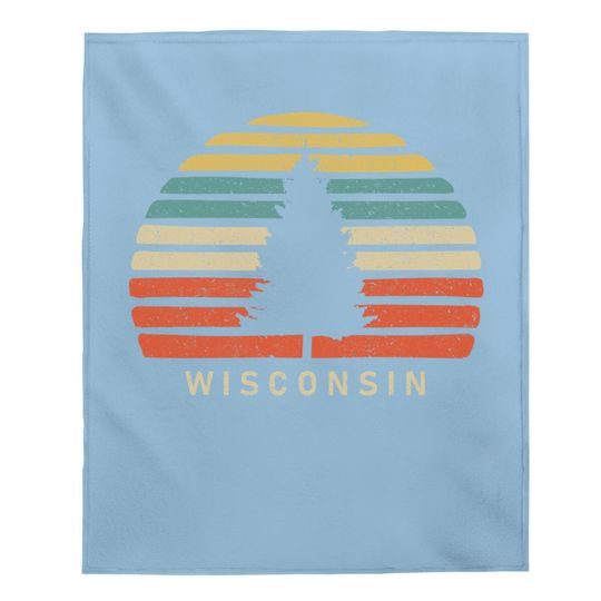 Retro Sunset Wisconsin Baby Blanket