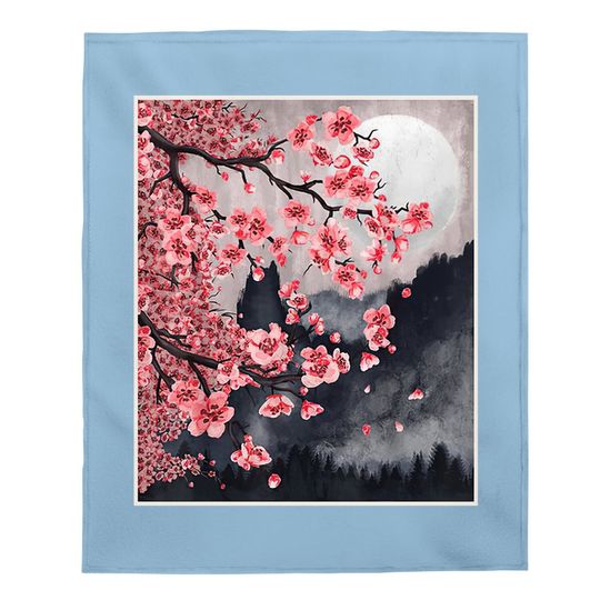 Sakura Japanese Cherry Blossom Japanese Tree Baby Blanket