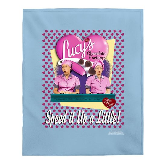I Love Lucy Baby Blanket Chocolate Factory Speed It Up Pink Baby Blanket