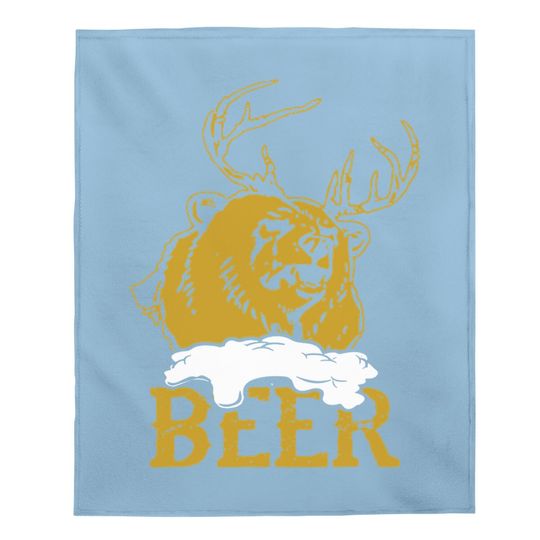 Beer Deer Bear Baby Blanket
