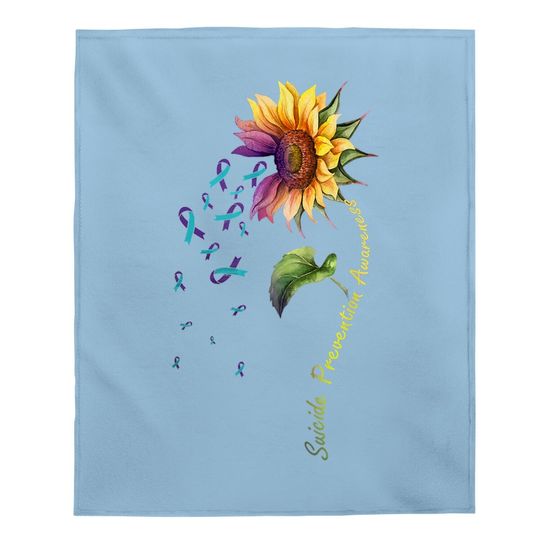 Suicide Prevention Awareness Sunflower Baby Blanket