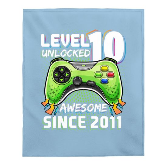 Level 10 Unlocked Awesome Video Game Gift Baby Blanket