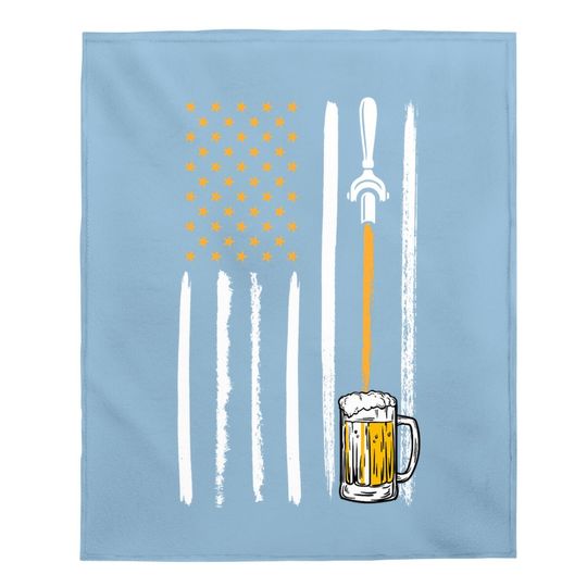 Craft Beer American Flag Usa Brewery Alcohol Lovers Baby Blanket