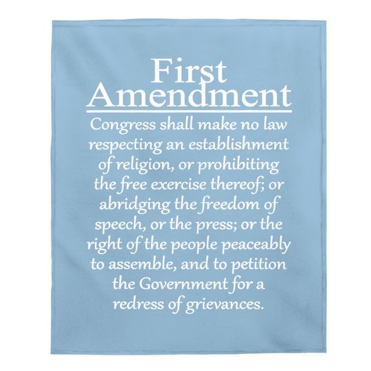 1st First Amendment U.s. Constitution Patriot Us History Baby Blanket