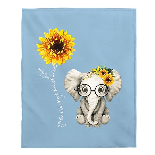 You Are My Sunshine Hippie Sunflower Elephant Baby Blanket