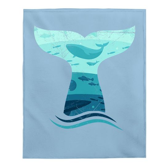 Whale Tail In Waves Orca Ocean Baby Blanket