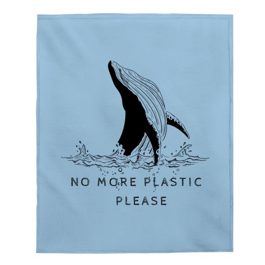 Save The Whales No More Plastic Please Baby Blanket