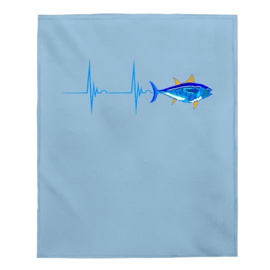 Bluefin Tuna Heartbeat Ekg Pulseline Deep Sea Fishing Baby Blanket