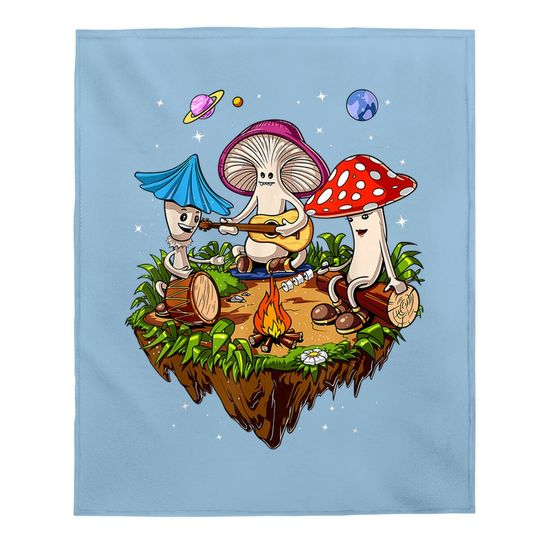 Mushrooms Camping Psychedelic Forest Fungi Festival Baby Blanket