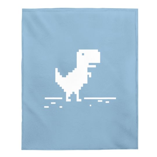 T-rex Geek Dinosaur Pixel Art No Internet Connection Baby Blanket