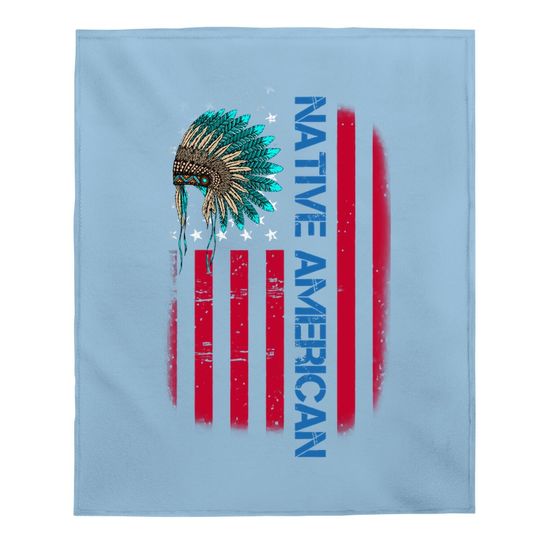 Native American Day Vintage Flag Usa Baby Blanket