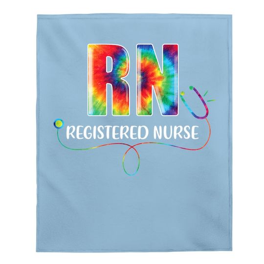Rn Nurse Tie Dye Registered Nurse Life 2021 Baby Blanket