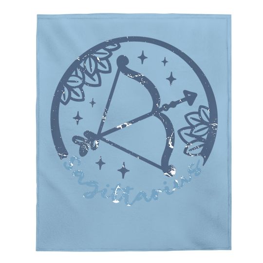 Vintage Distressed Sagittarius Symbol Zodiac Sign Baby Blanket
